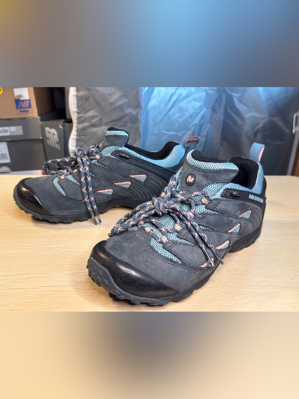 Merrell Chameleon 7 Slate Blue Pink Continuum Vibram Hiking Shoe Woman Size 7.5
